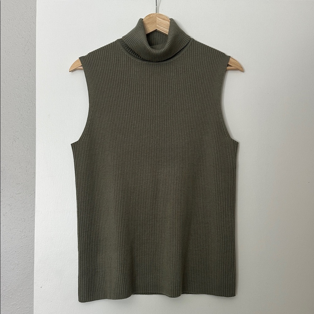 Sag Harbor Sage Green Mock Neck Tank
